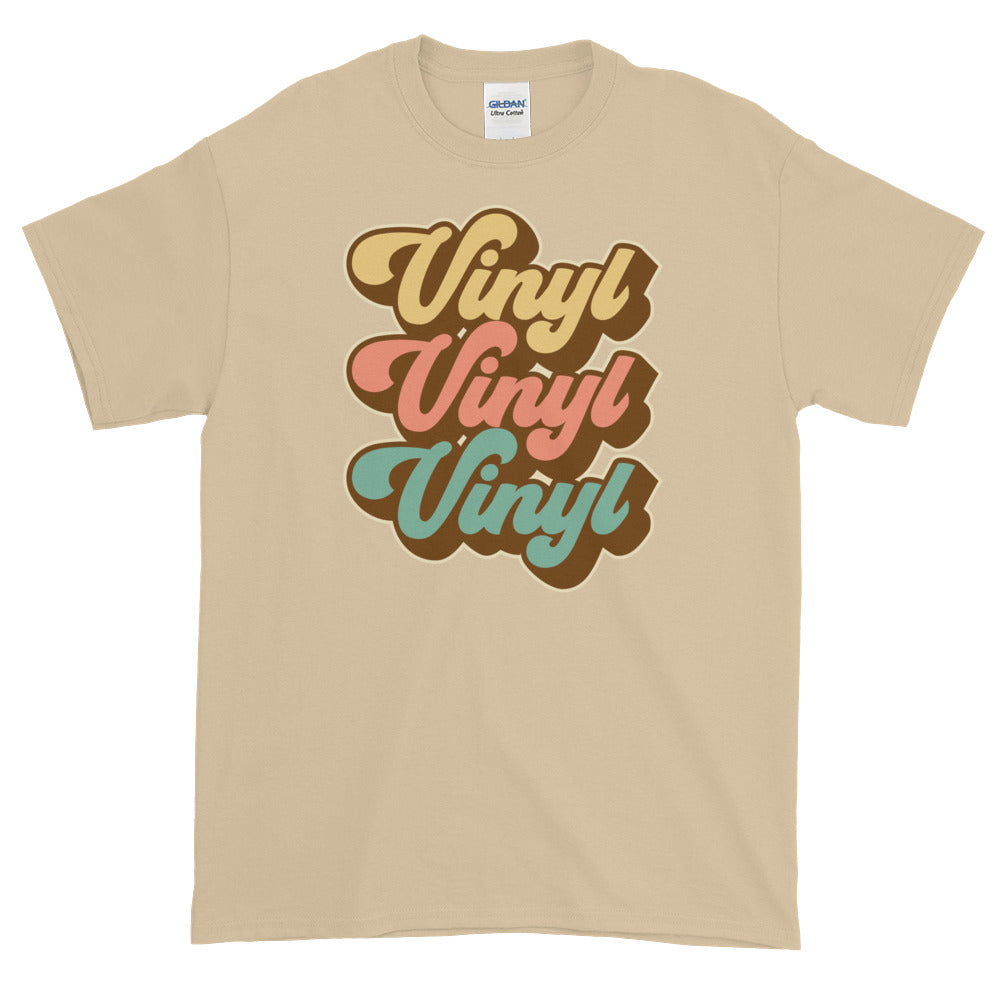 Vinyl Junkie LP Lover Record Collector Retro Short-Sleeve T-Shirt - Styleuniversal