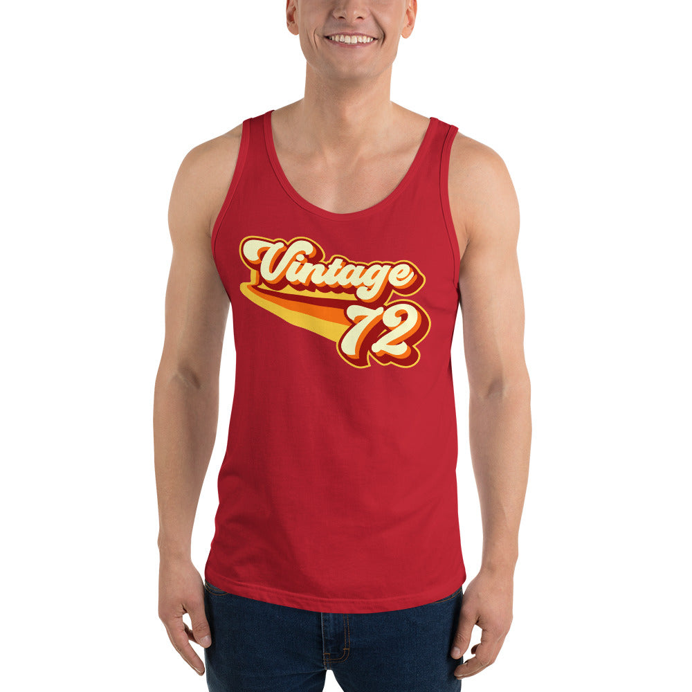 Vintage 1972 Warm Retro Lines Unisex Tank Top
