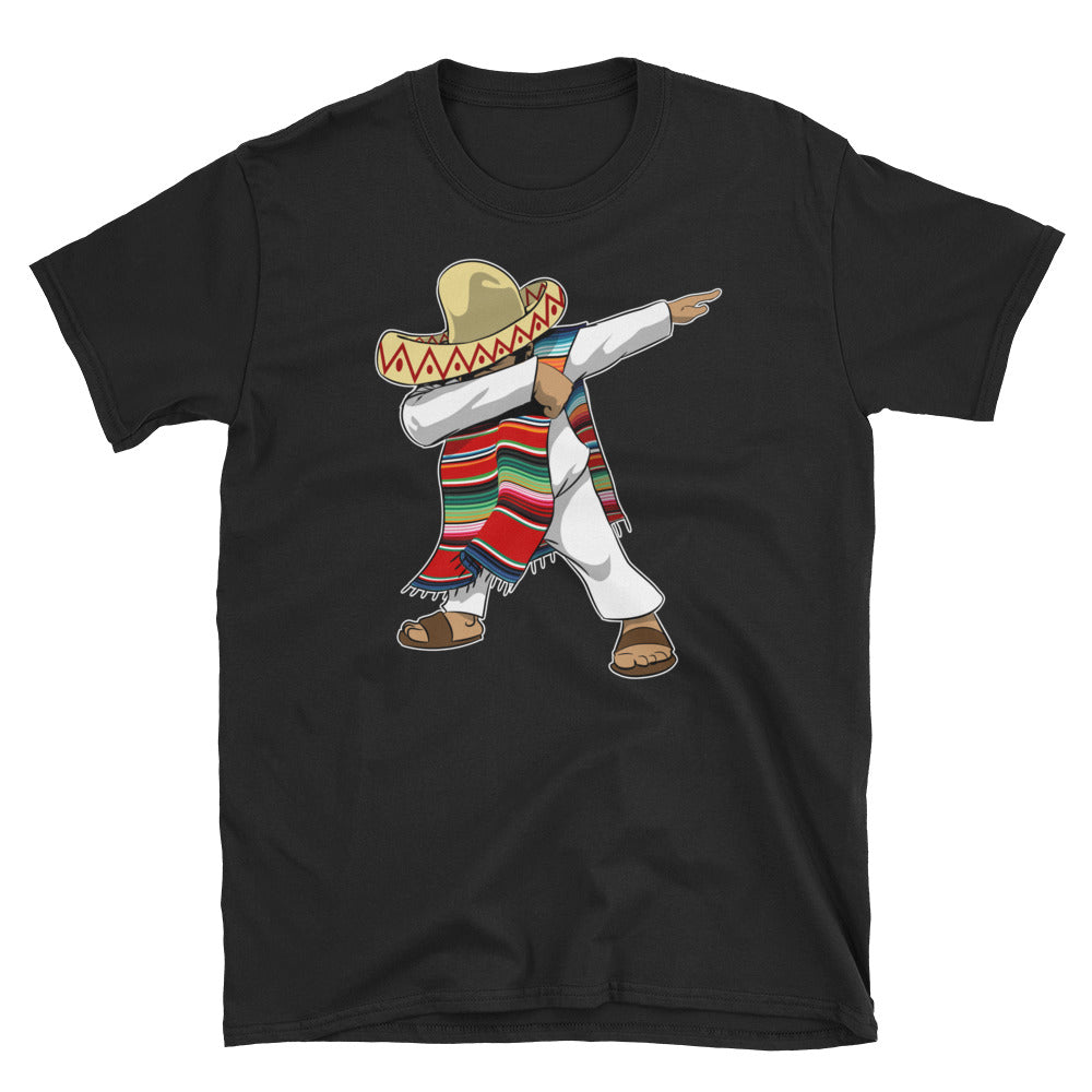 Mexican Poncho Sombrero Dabbing Short-Sleeve Unisex T-Shirt