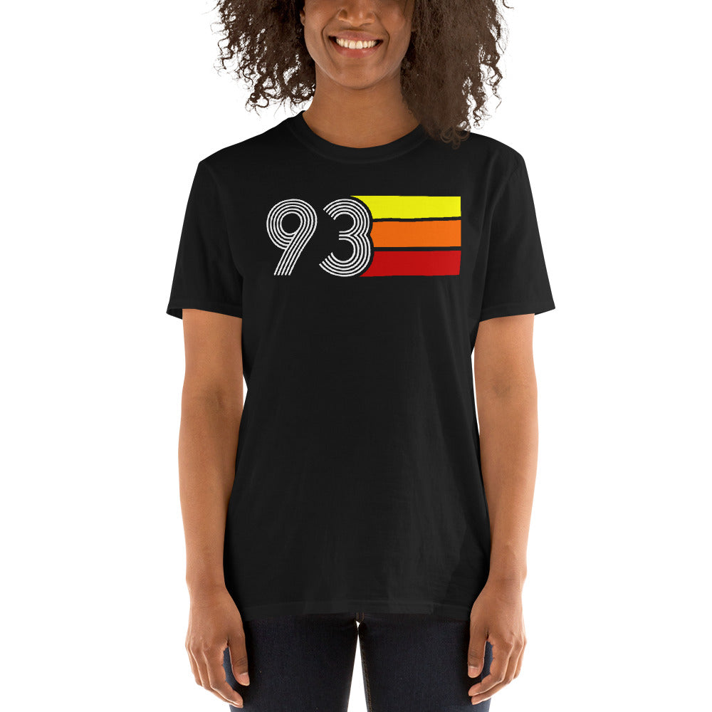 93 - RETRO TRI-LINE MEN'S WOMEN'S SHORT-SLEEVE UNISEX T-SHIRT