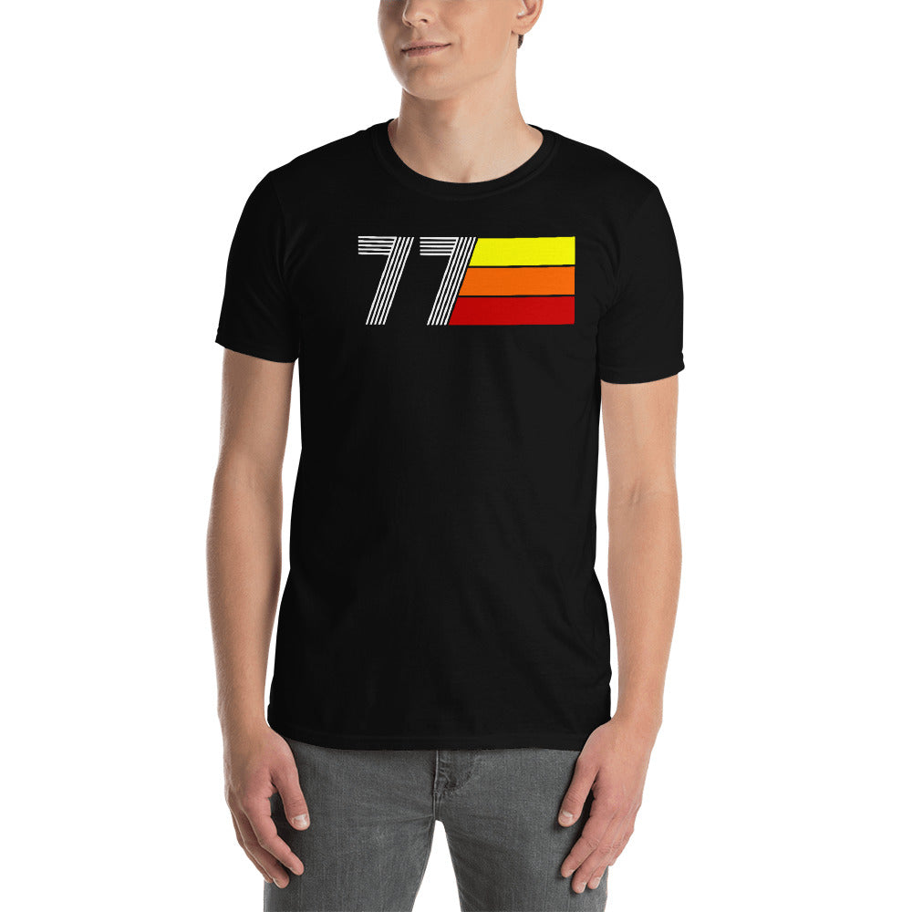 77 - RETRO TRI-LINE MEN'S WOMEN'S SHORT-SLEEVE UNISEX T-SHIRT