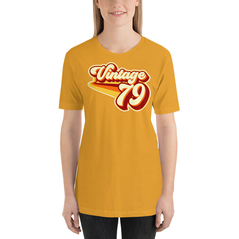 Vintage 1979 Warm Retro Lines SLIM FIT Short-Sleeve Unisex T-Shirt