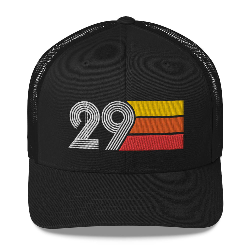 29 Number 29th Birthday Retro Men's Women's Trucker Hat
