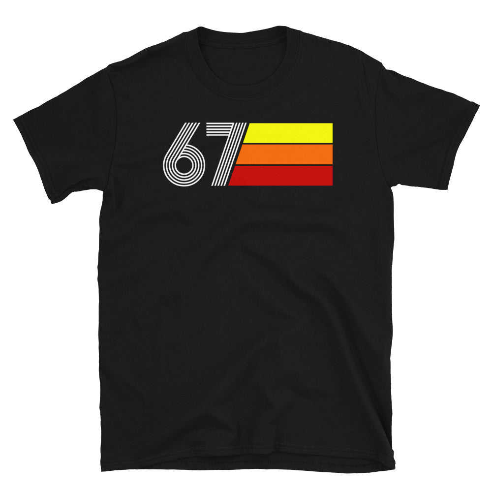 67 - RETRO TRI-LINE MEN'S WOMEN'S SHORT-SLEEVE UNISEX T-SHIRT