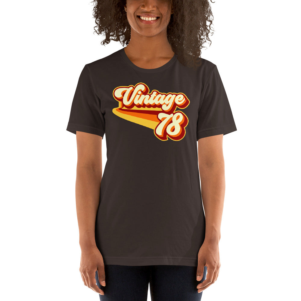 Vintage 1978 Warm Retro Lines SLIM FIT Short-Sleeve Unisex T-Shirt