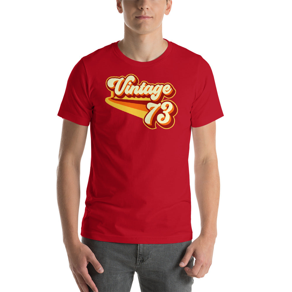 Vintage 1973 Warm Retro Lines SLIM FIT Short-Sleeve Unisex T-Shirt