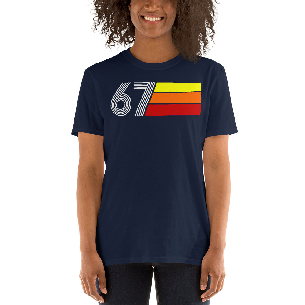 67 - RETRO TRI-LINE MEN'S WOMEN'S SHORT-SLEEVE UNISEX T-SHIRT
