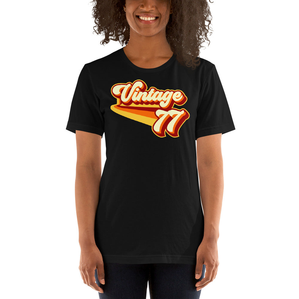 Vintage 1977 Warm Retro Lines SLIM FIT Short-Sleeve Unisex T-Shirt