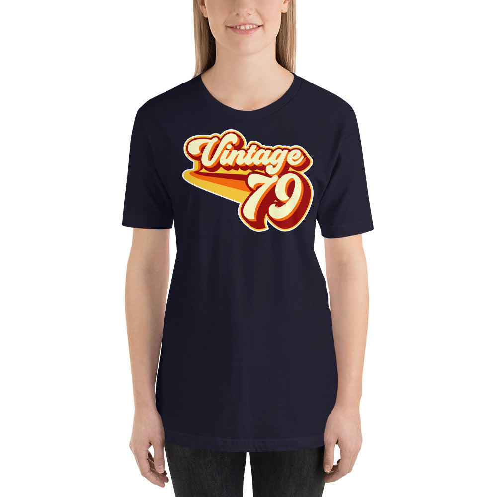 Vintage 1979 Warm Retro Lines SLIM FIT Short-Sleeve Unisex T-Shirt