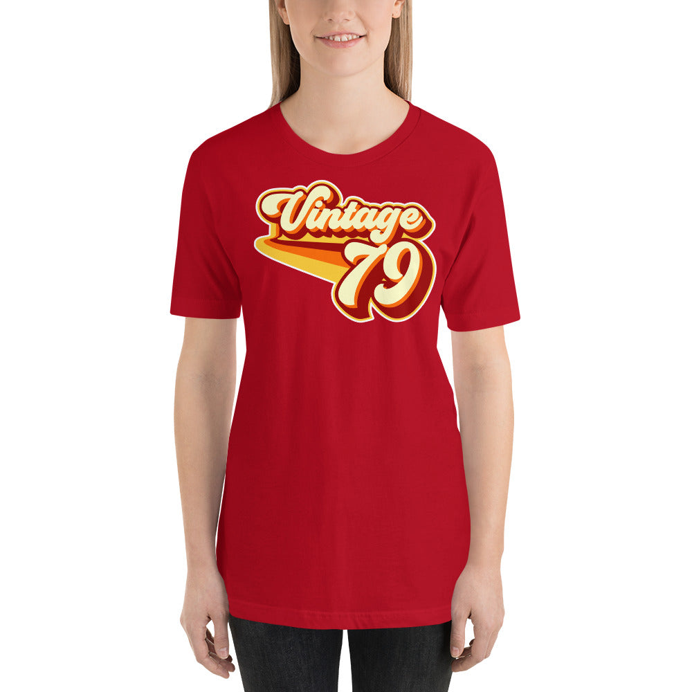 Vintage 1979 Warm Retro Lines SLIM FIT Short-Sleeve Unisex T-Shirt