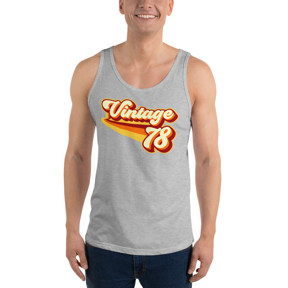 Vintage 1978 Warm Retro Lines Unisex Tank Top