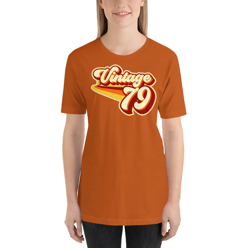 Vintage 1979 Warm Retro Lines SLIM FIT Short-Sleeve Unisex T-Shirt