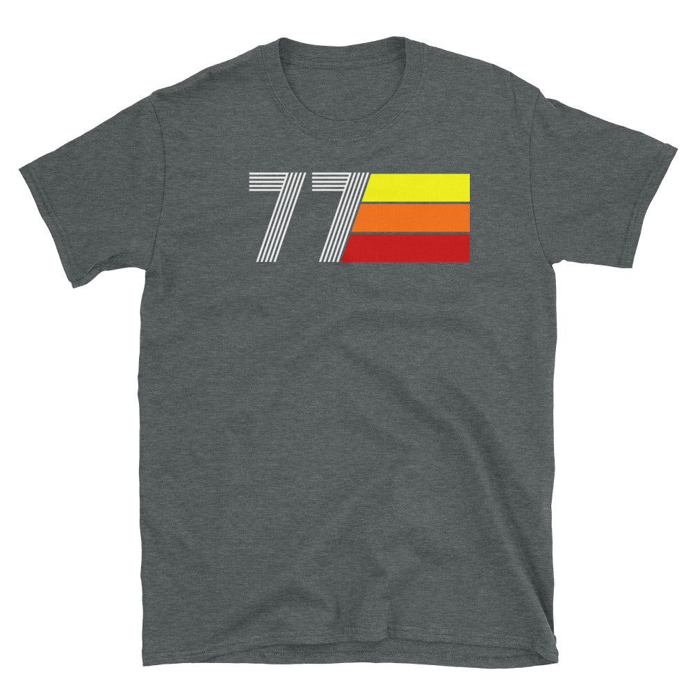 77 - RETRO TRI-LINE MEN'S WOMEN'S SHORT-SLEEVE UNISEX T-SHIRT