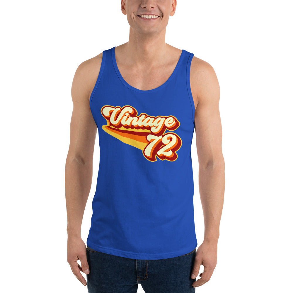 Vintage 1972 Warm Retro Lines Unisex Tank Top