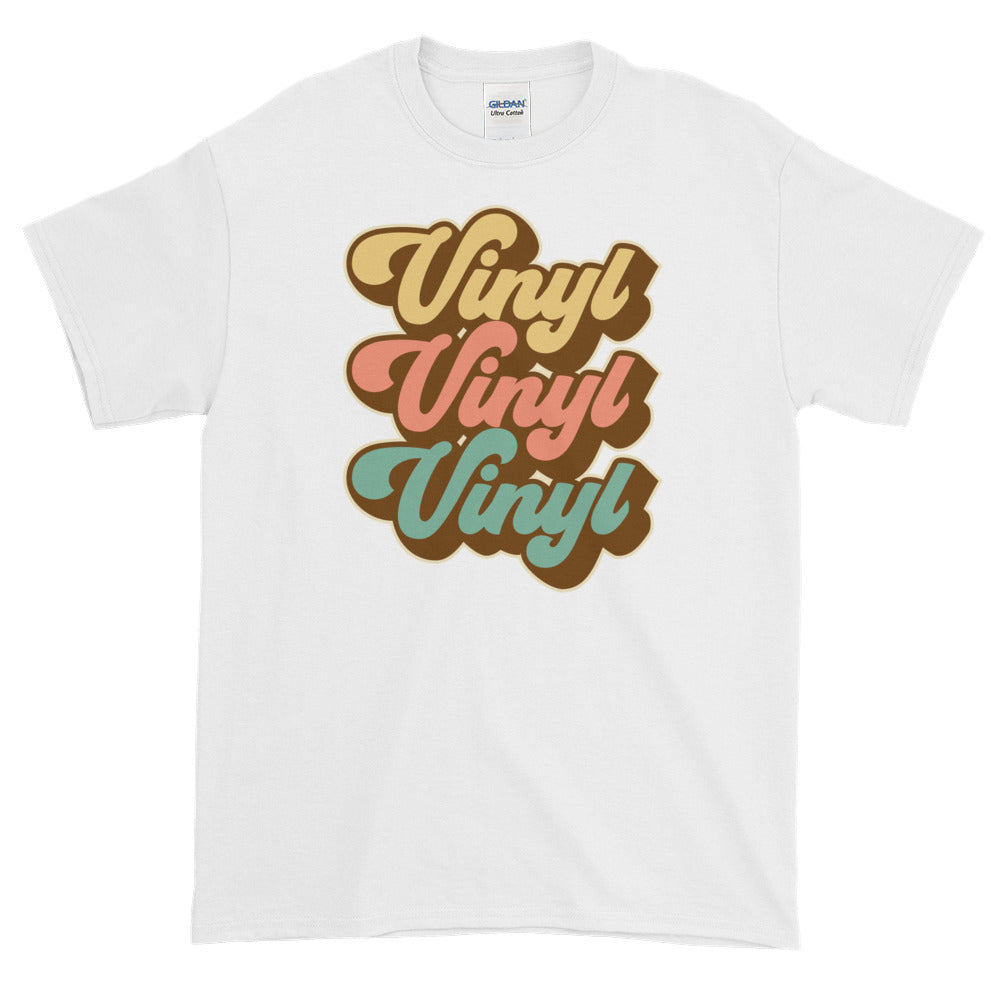 Vinyl Junkie LP Lover Record Collector Retro Short-Sleeve T-Shirt - Styleuniversal