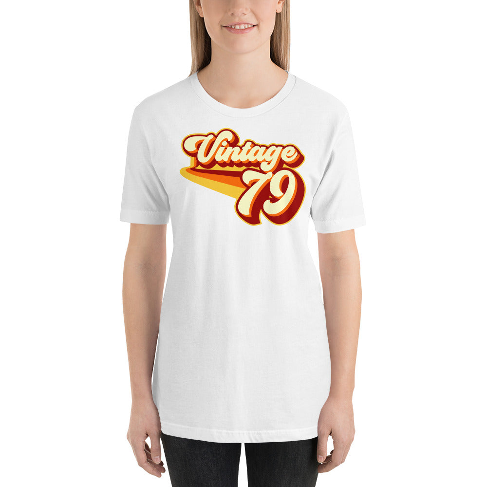 Vintage 1979 Warm Retro Lines SLIM FIT Short-Sleeve Unisex T-Shirt