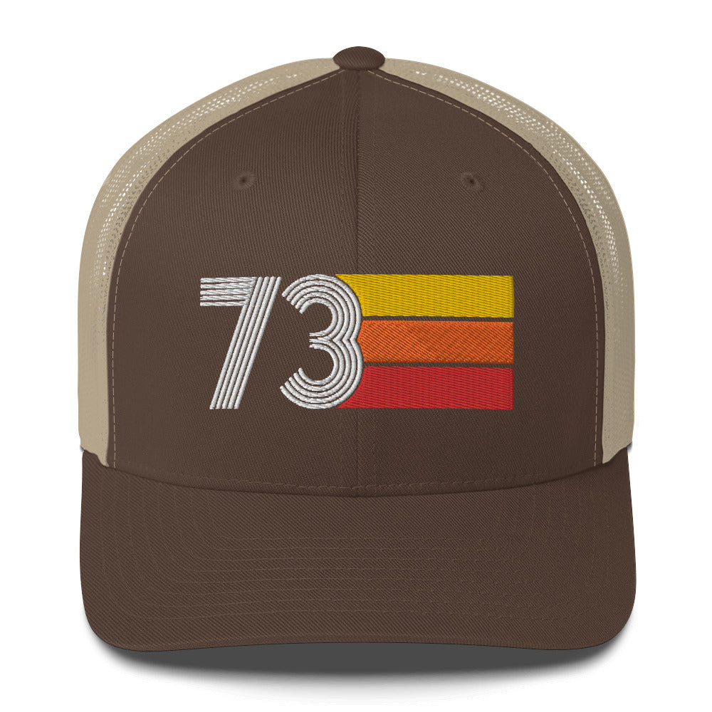 73 Number 1973 Birthday Retro Trucker Hat