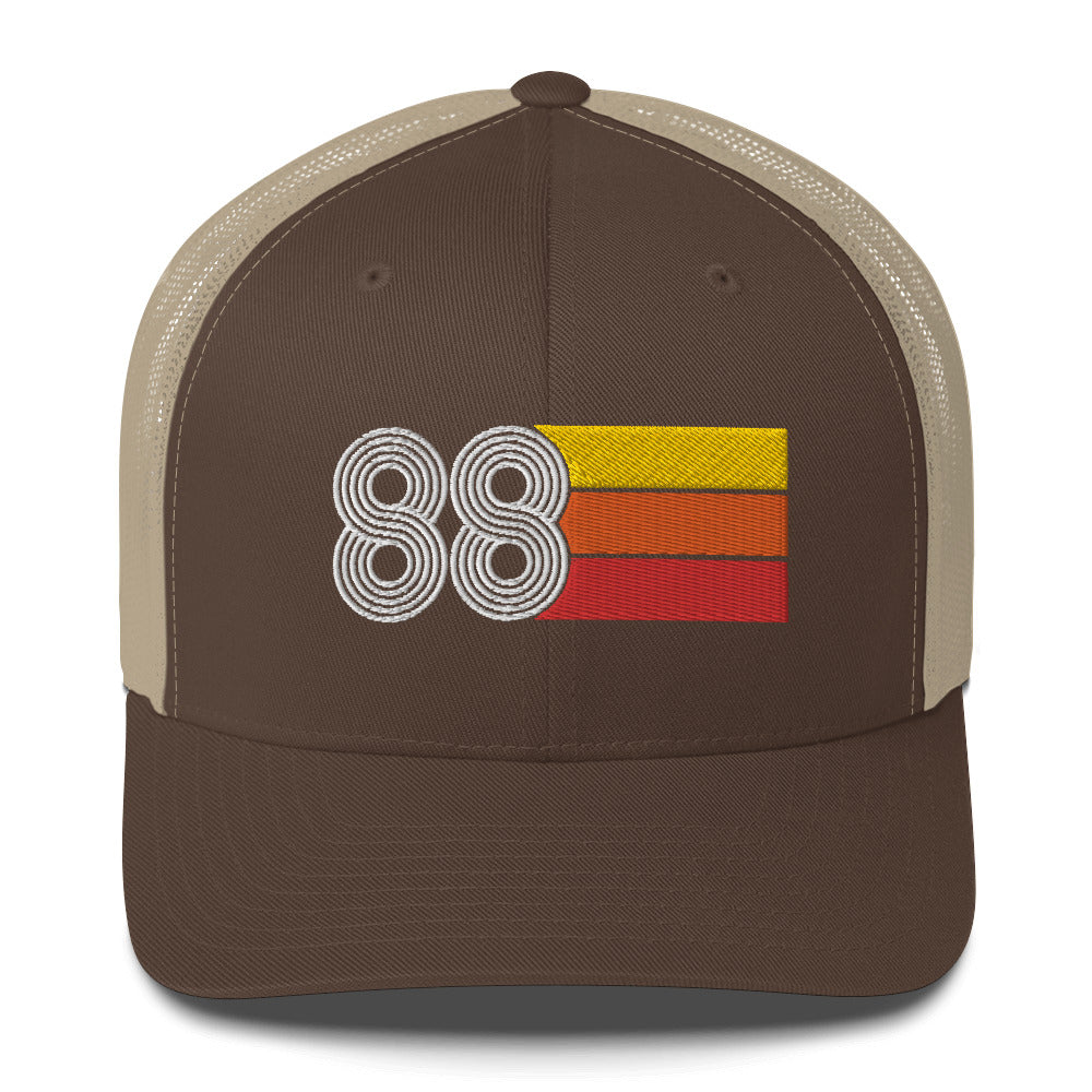 88 Number 1988 Birthday Retro Trucker Hat