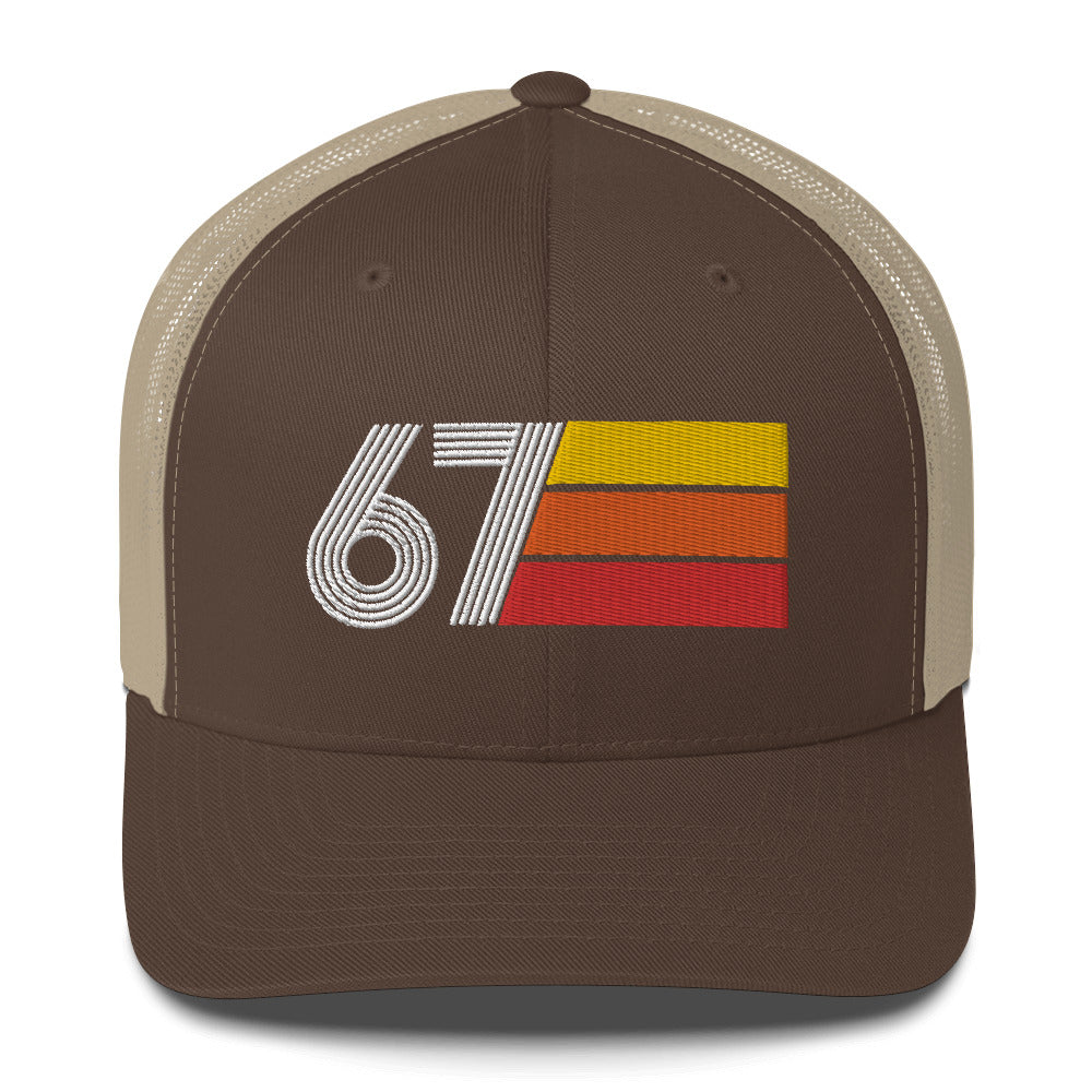 67 Number 1967 Birthday Retro Trucker Hat