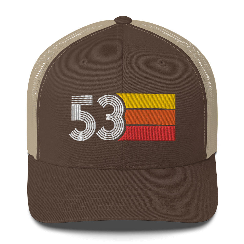 53 Number 1953 Birthday Retro Trucker Hat