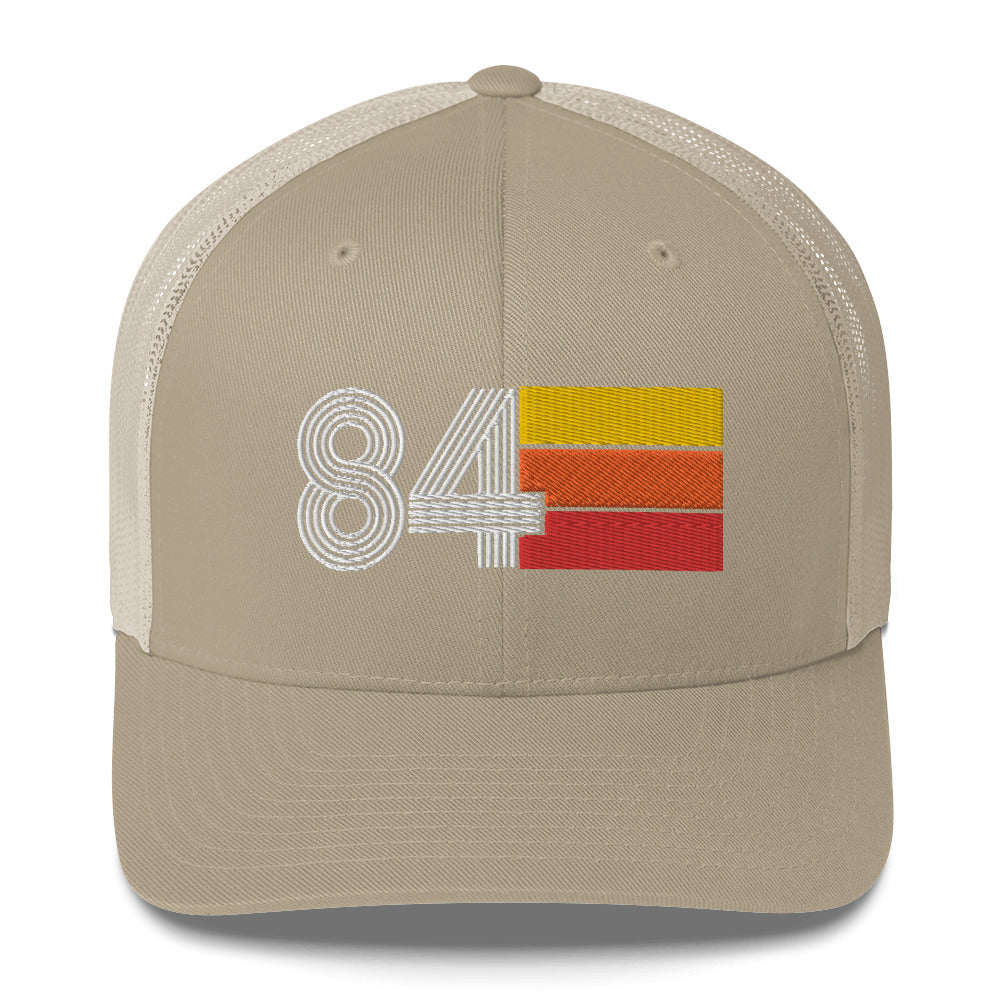 84 Number 1984 Birthday Retro Trucker Hat