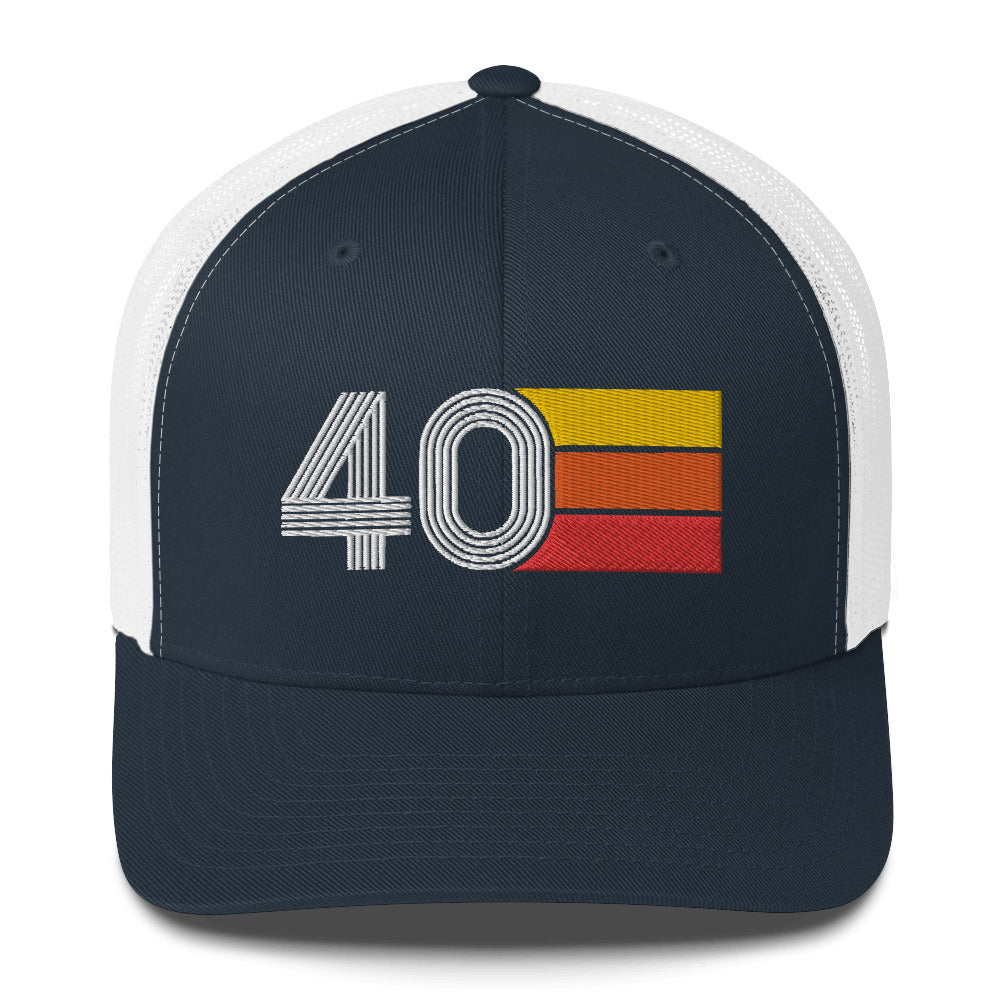 40 - 40th Birthday Retro Hat Trucker Cap