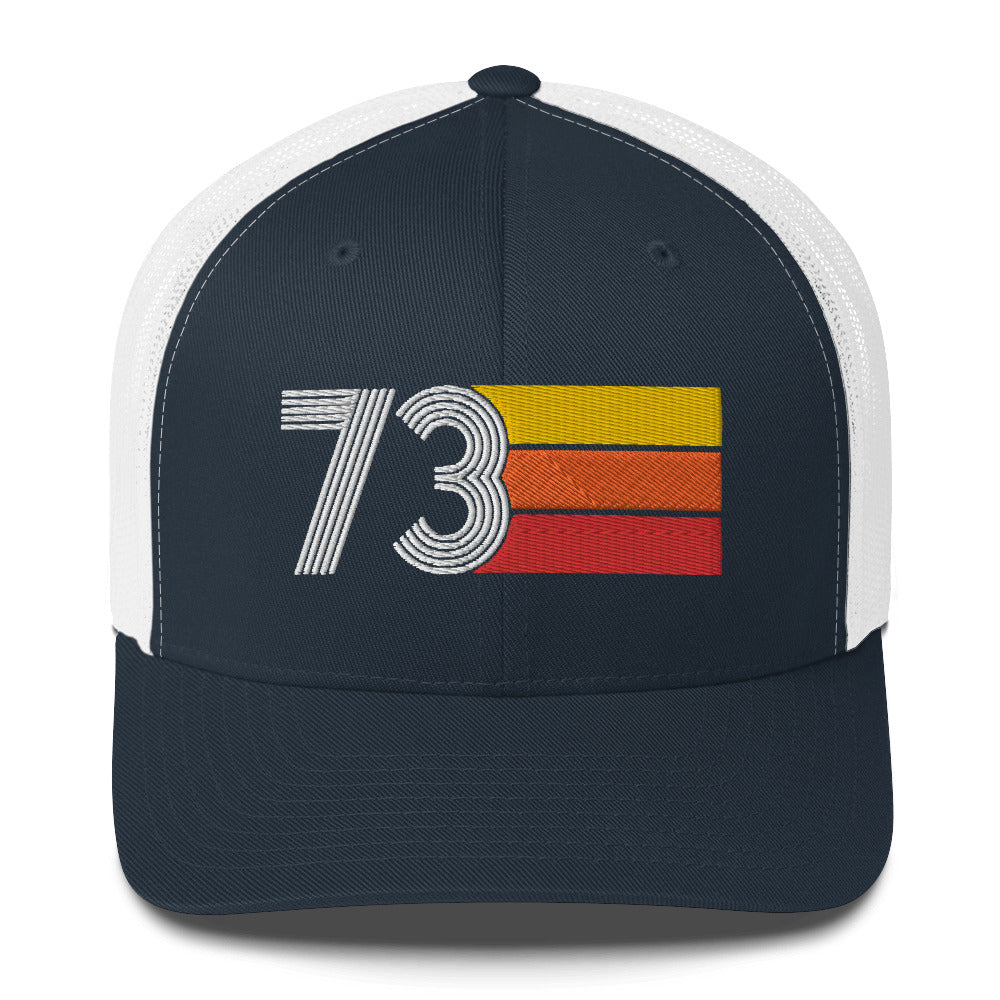 73 Number 1973 Birthday Retro Trucker Hat