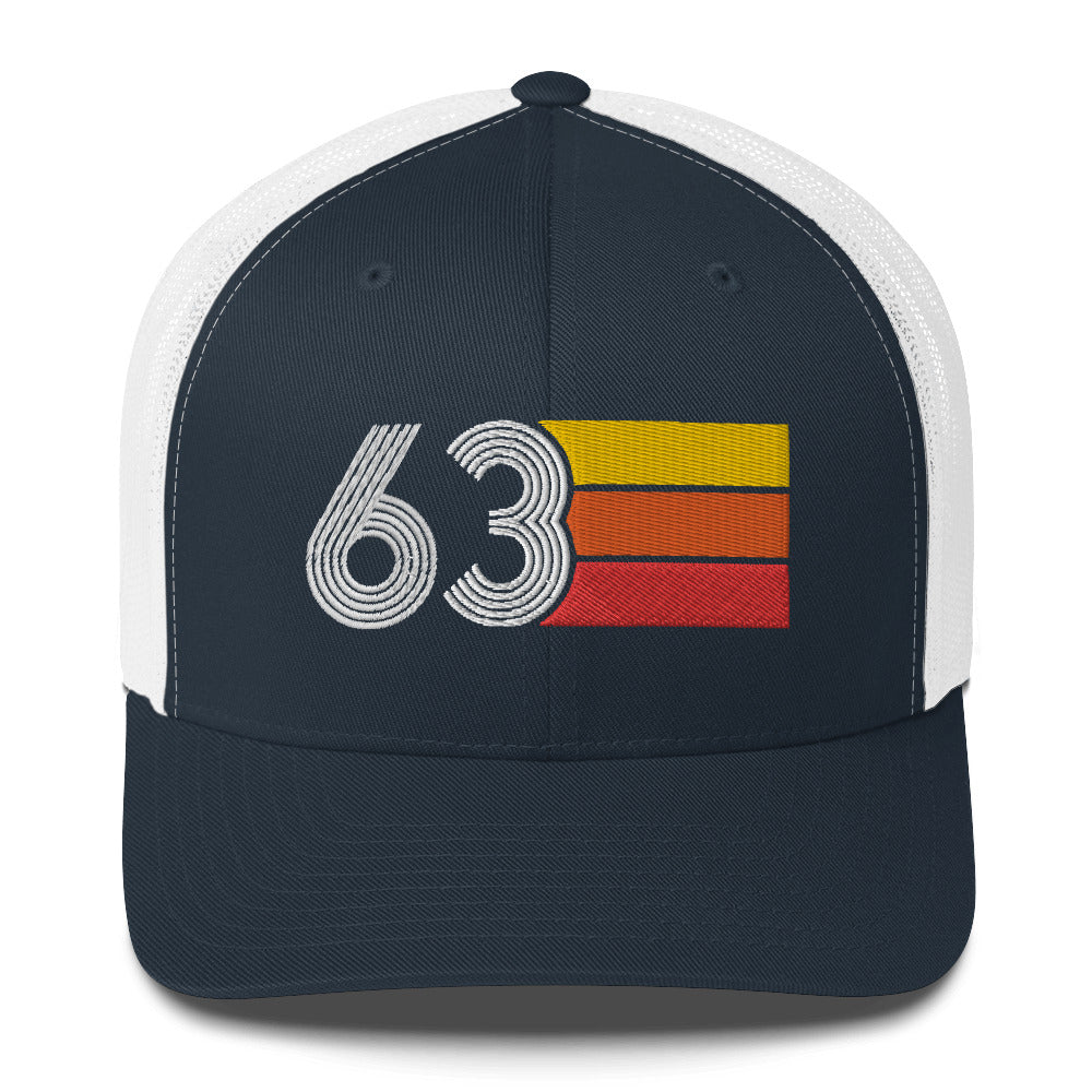 63 Number 1963 Birthday Retro Trucker Hat