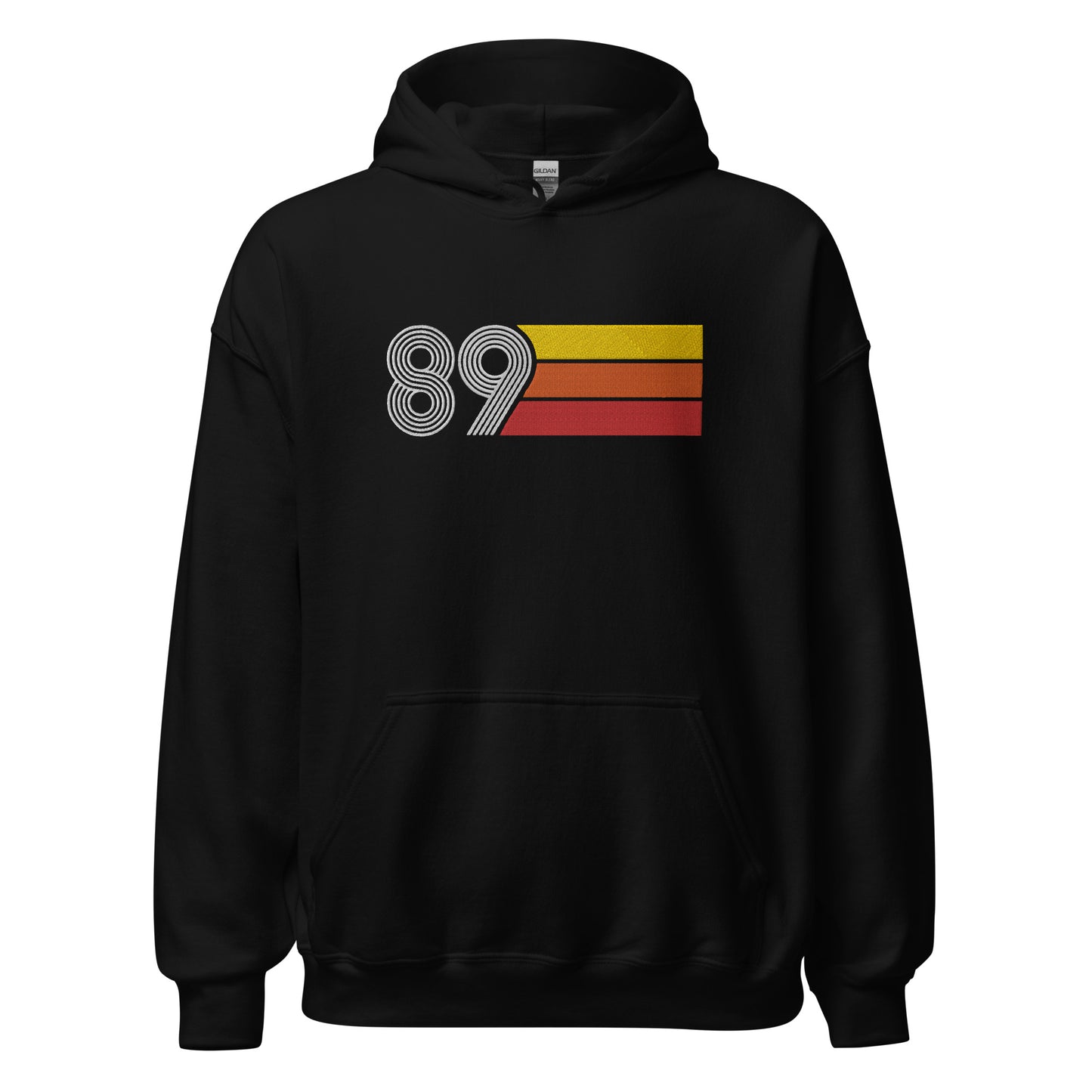 89 - Retro Tri-Line Large Embroidery Unisex Hoodie
