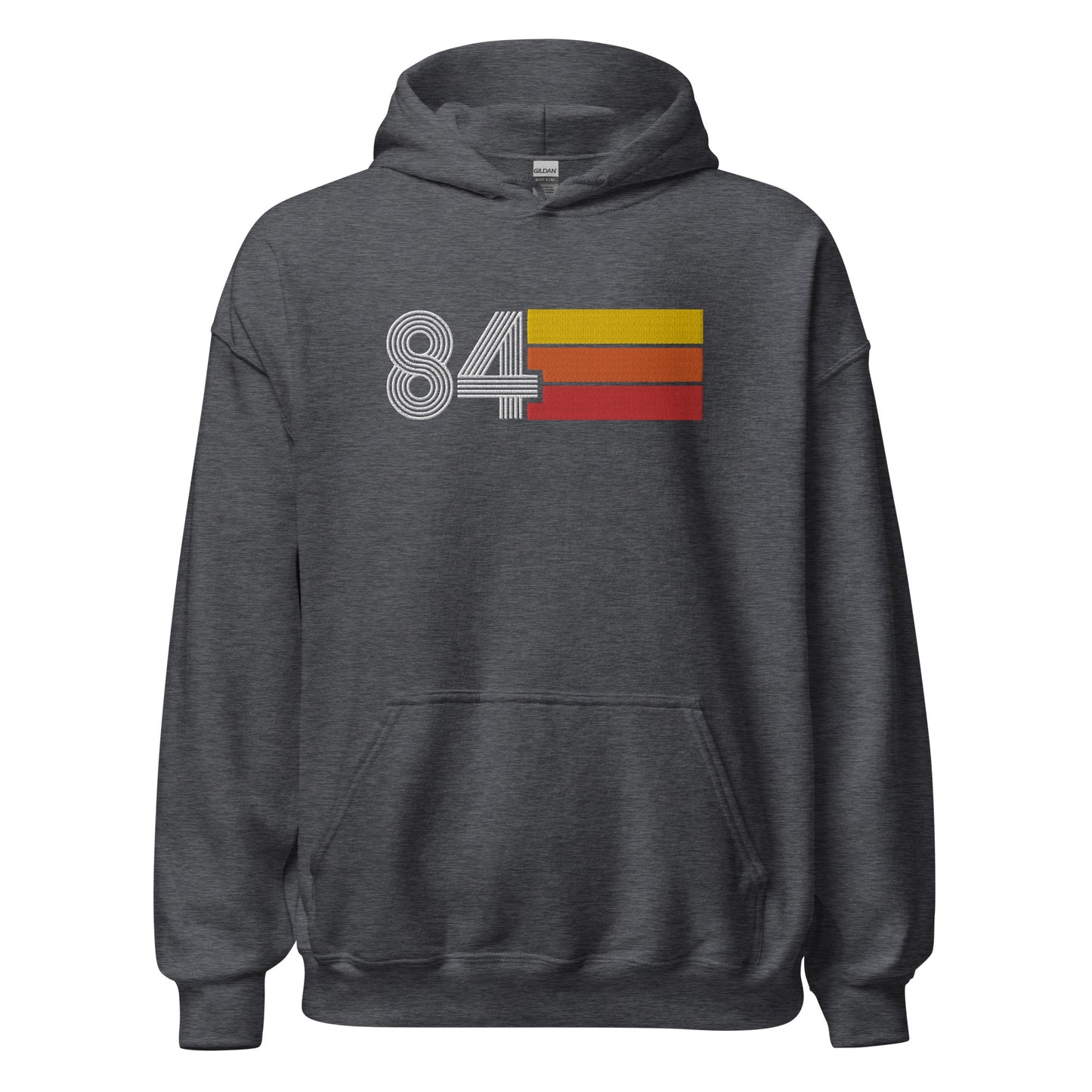 84 - Retro Tri-Line Large Embroidery Unisex Hoodie