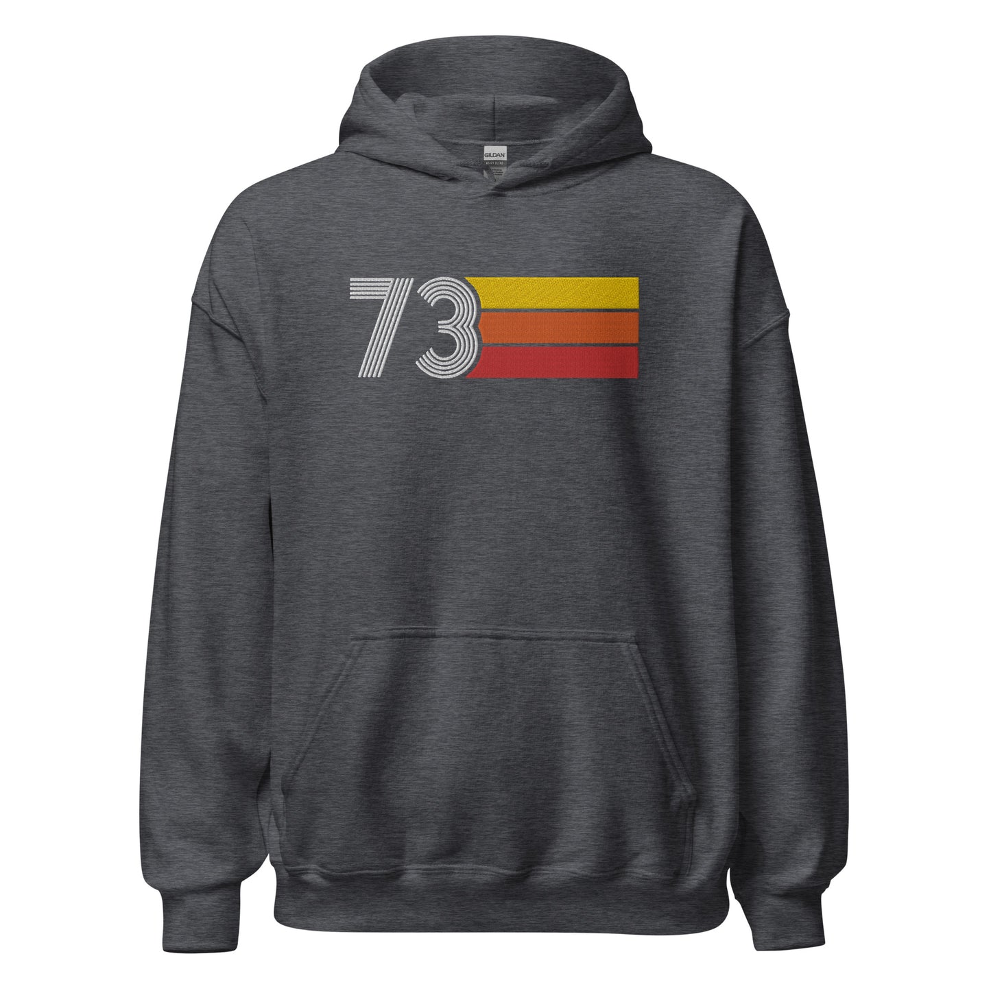 73 - Retro Tri-Line Large Embroidery Unisex Hoodie