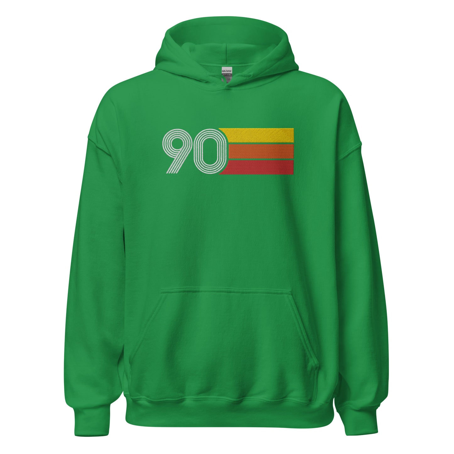 90 - Retro Tri-Line Large Embroidery Unisex Hoodie
