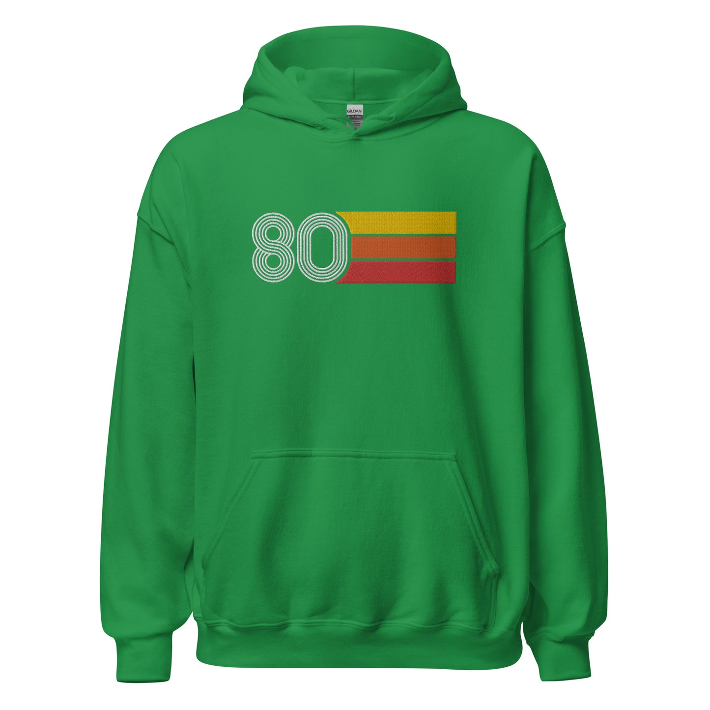 80 - Retro Tri-Line Large Embroidery Unisex Hoodie
