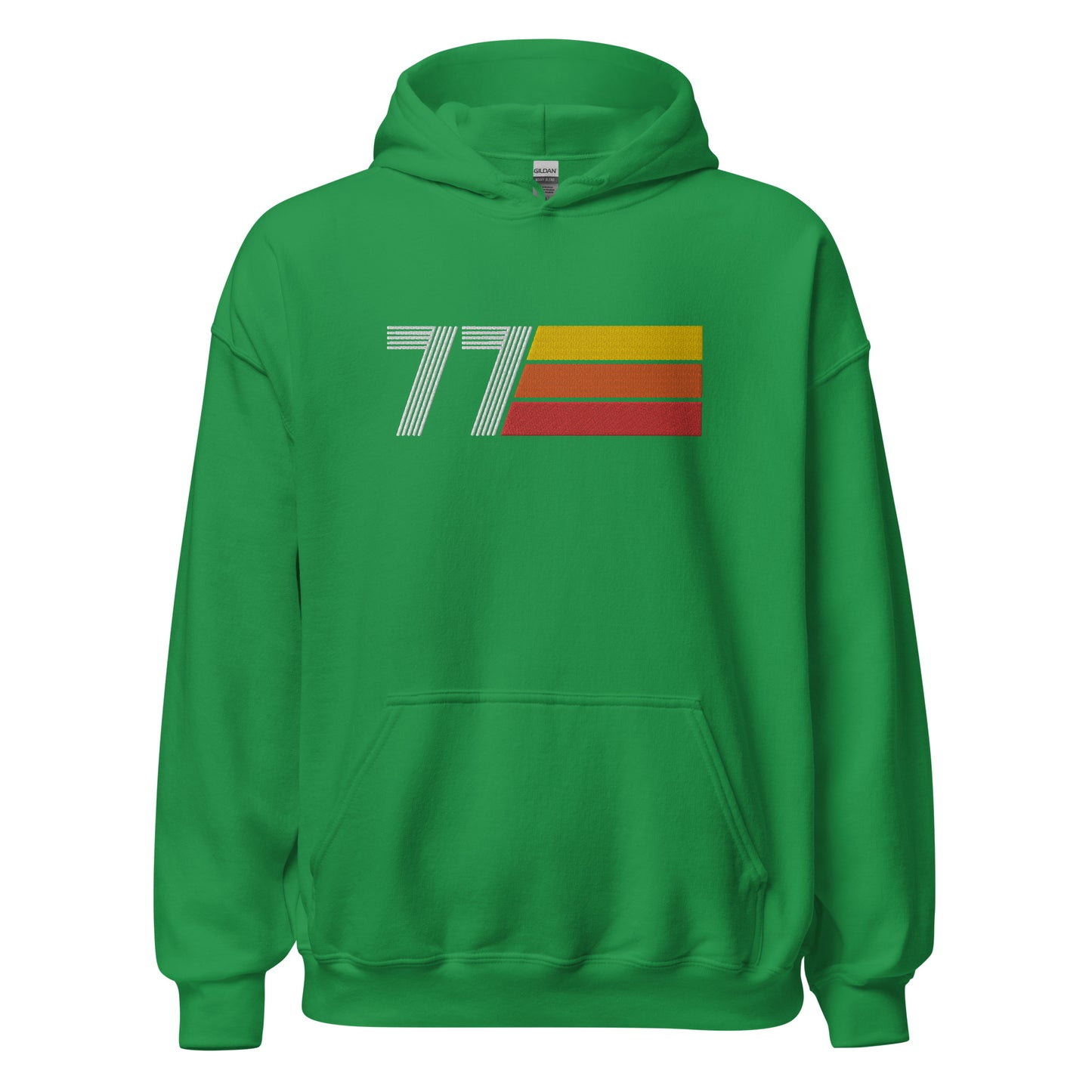 77 - Retro Tri-Line Large Embroidery Unisex Hoodie