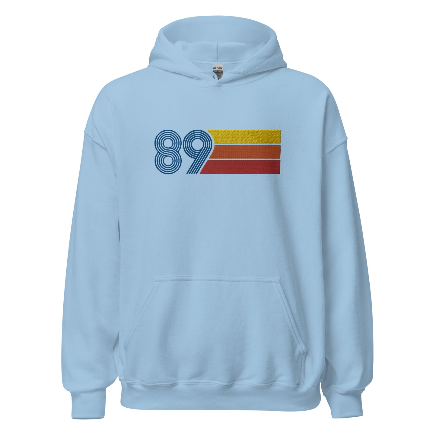 89 - Retro Tri-Line Large Embroidery Unisex Hoodie