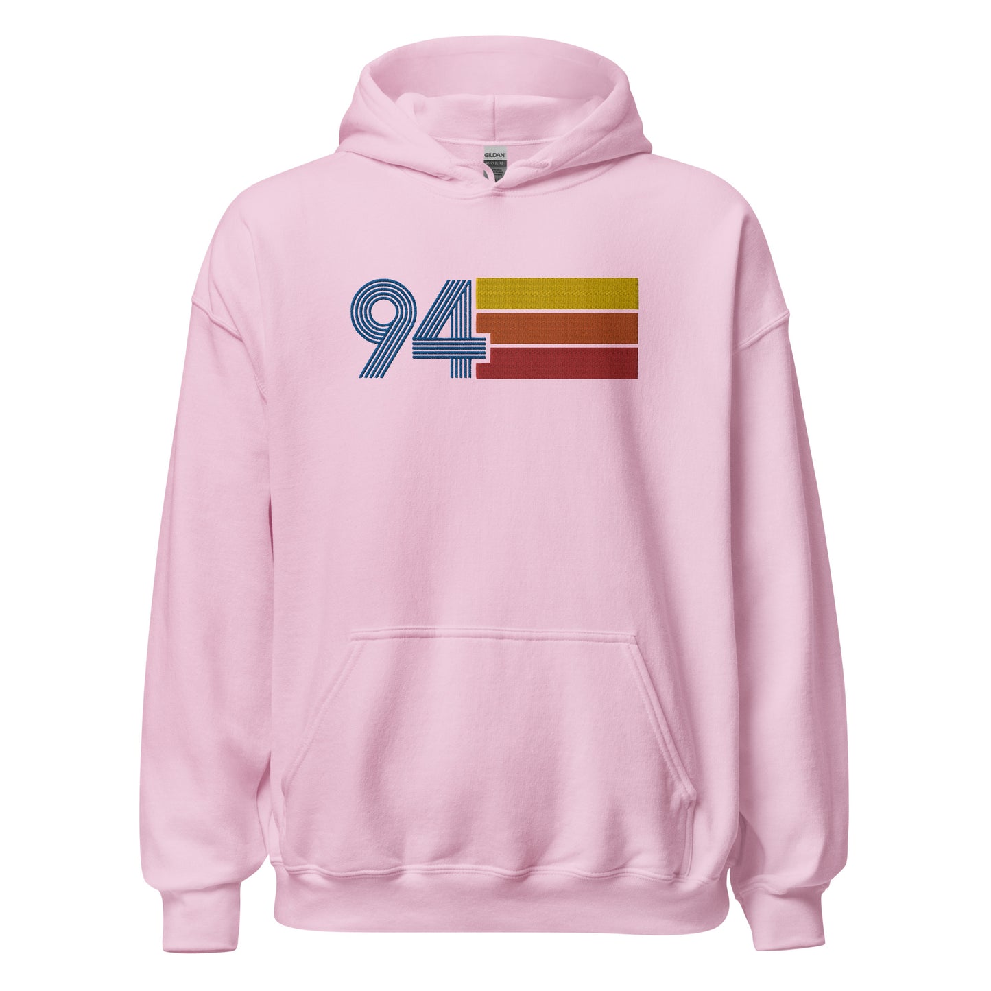 94 - Retro Tri-Line Large Embroidery Unisex Hoodie
