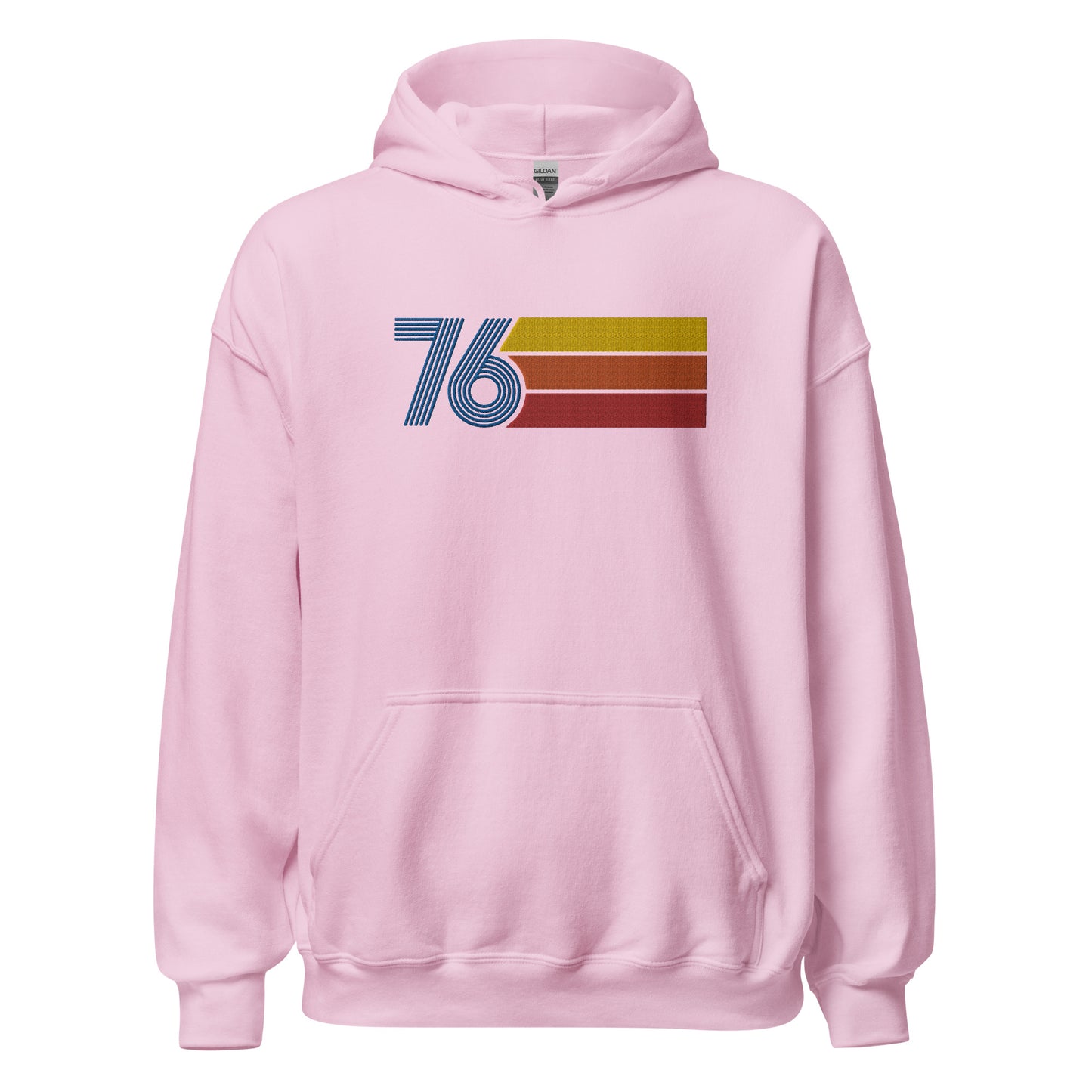 76 - Retro Tri-Line Large Embroidery Unisex Hoodie