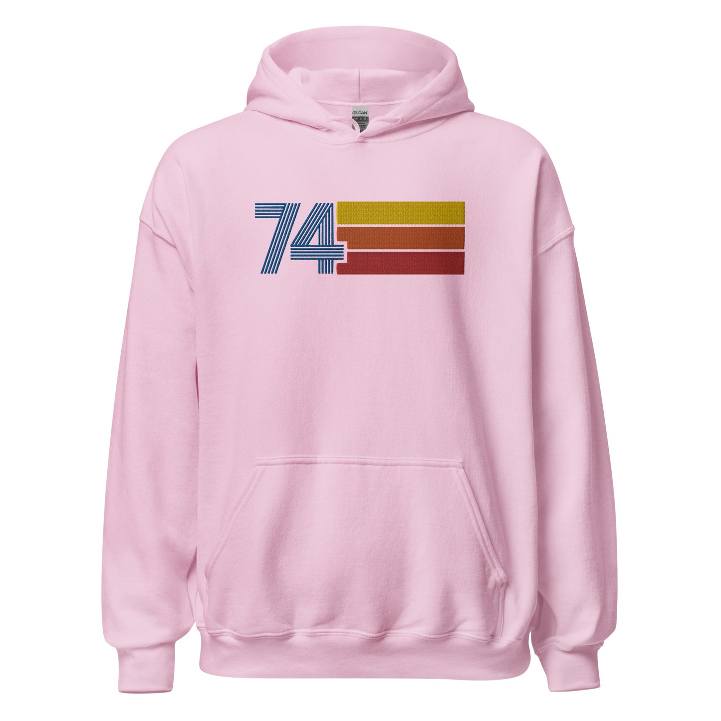 74 - Retro Tri-Line Large Embroidery Unisex Hoodie