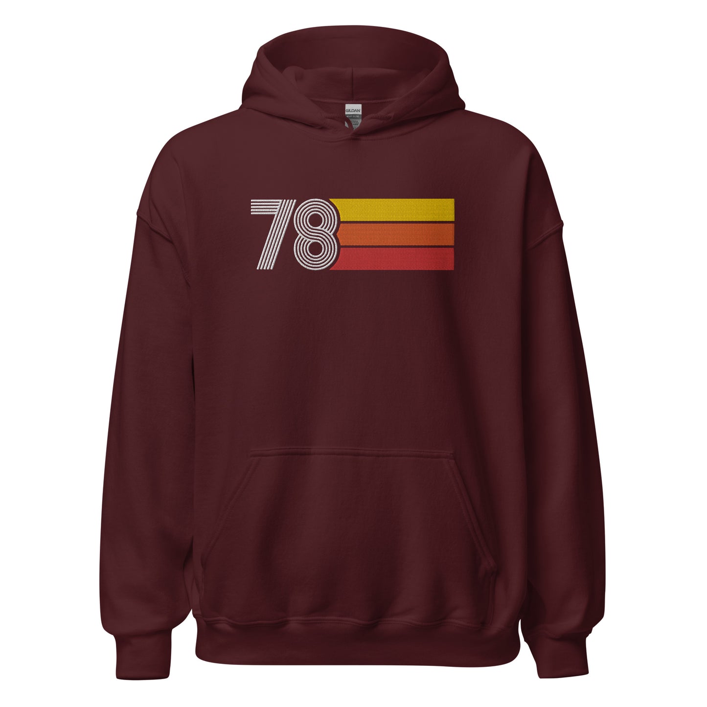 78 - Retro Tri-Line Large Embroidery Unisex Hoodie