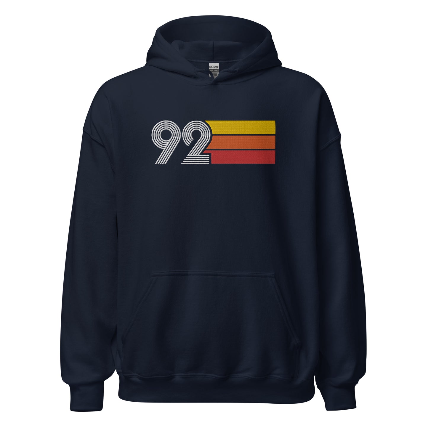 92 - Retro Tri-Line Large Embroidery Unisex Hoodie