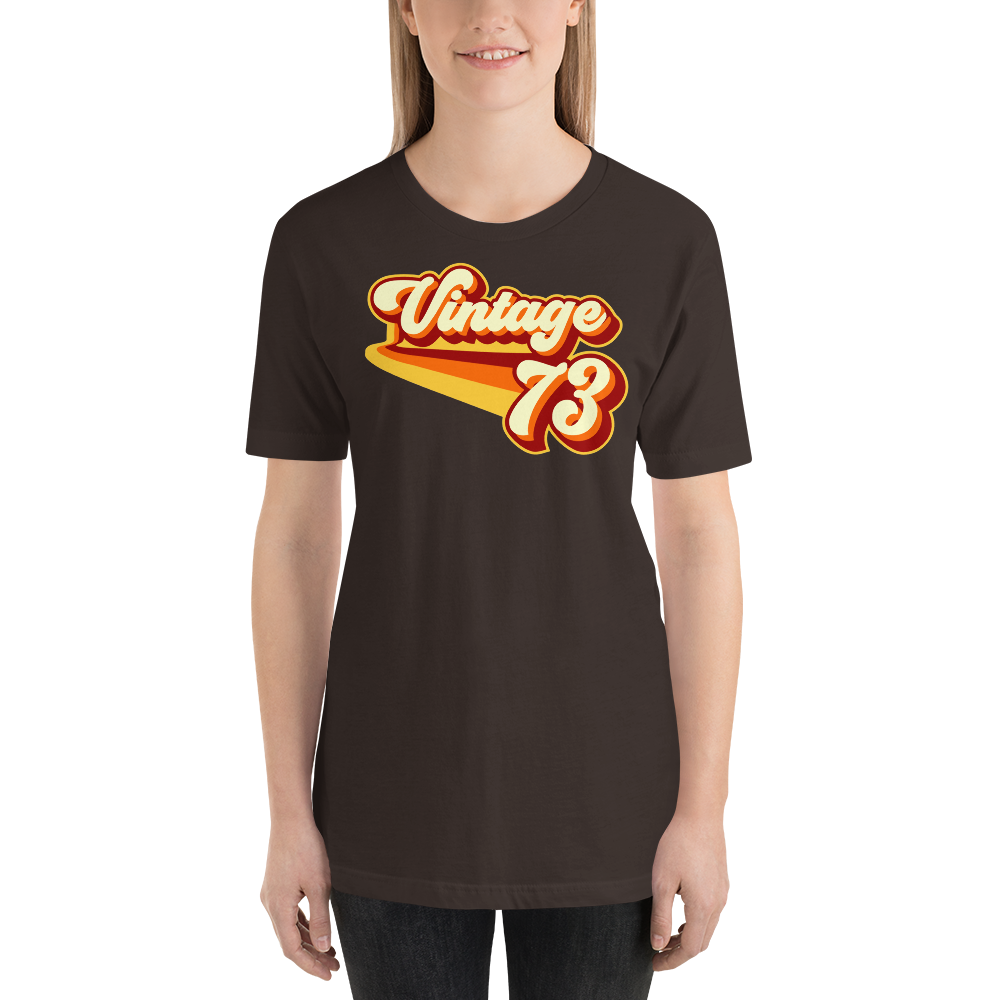 Vintage 1973 Warm Retro Lines SLIM FIT Short-Sleeve Unisex T-Shirt