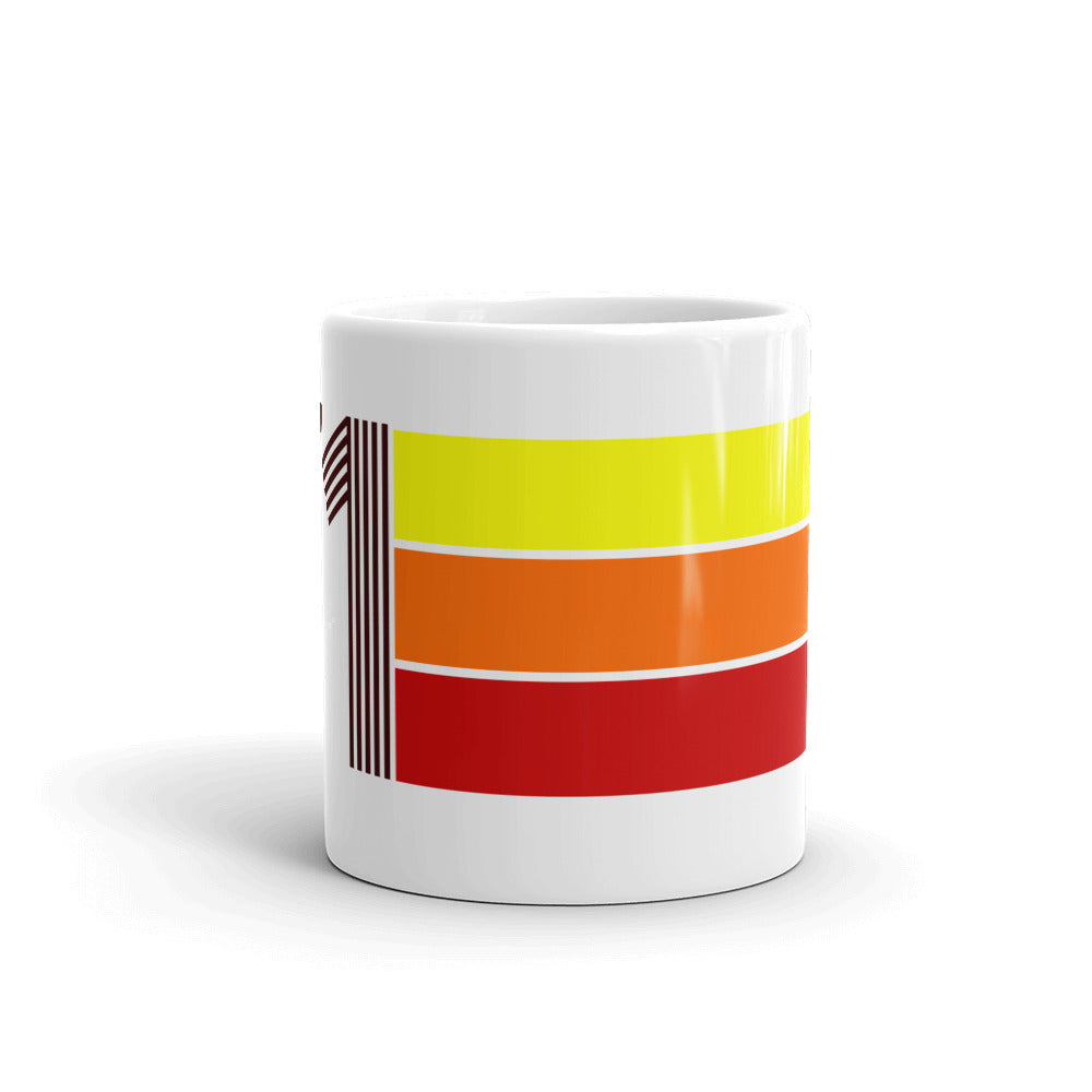 71 - 1971 Retro Tri-Line 11oz White Glossy Mug
