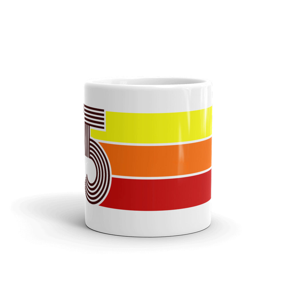 75 - 1975 Retro Tri-Line 11oz White Glossy Mug