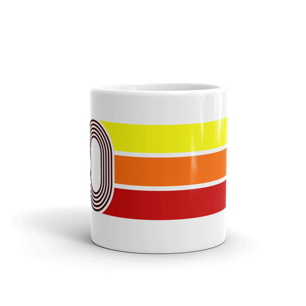 80 - 1980 Retro Tri-Line 11oz White glossy mug