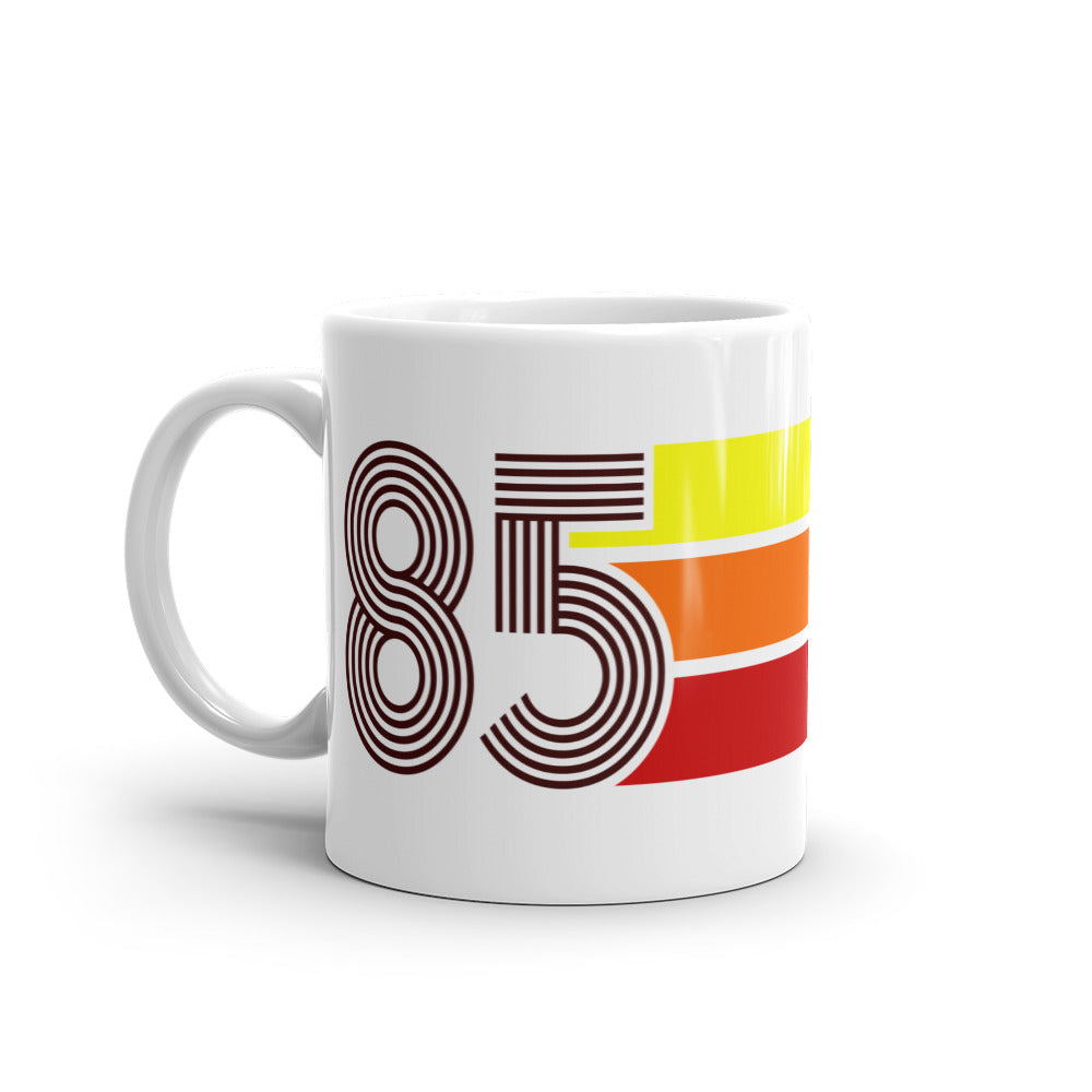 85 - 1985 - Retro Tri-Line 11oz White Glossy Mug