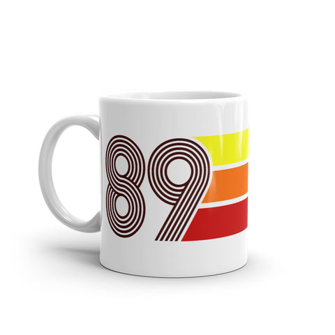 89 - 1989 - Retro Tri-Line 11oz White Glossy Mug