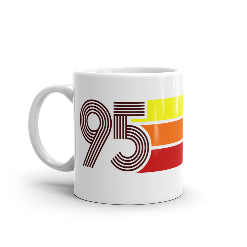 95 - 1995 Retro Tri-Line 11oz White glossy mug