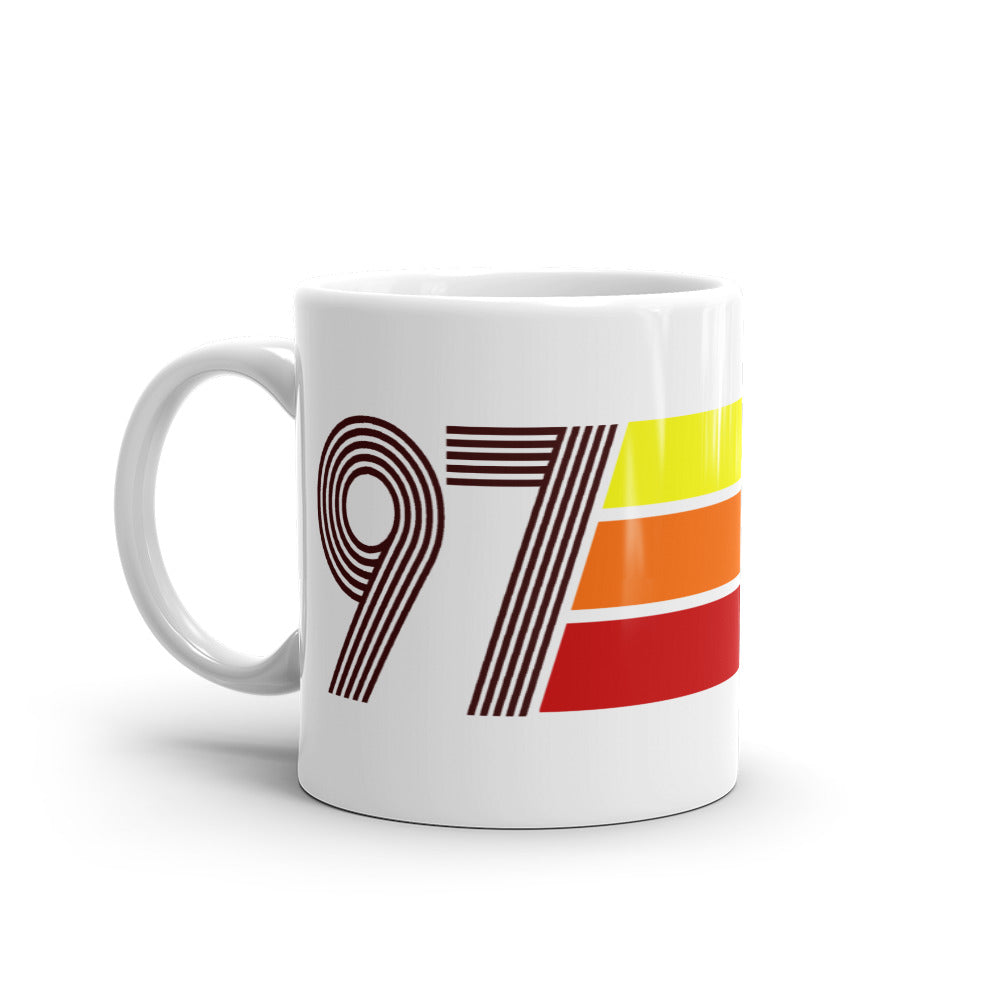 97 - 1997 Retro Tri-Line 11oz White glossy mug