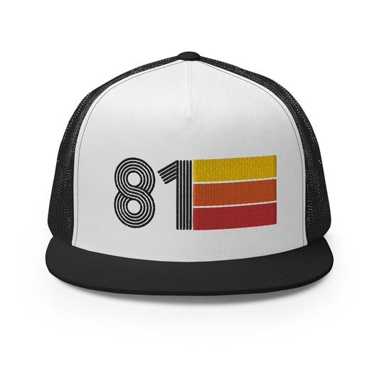 Classic Retro 1981 Flat Bill Trucker Cap
