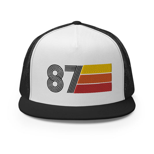 Classic Retro 1987 Flat Bill Trucker Cap